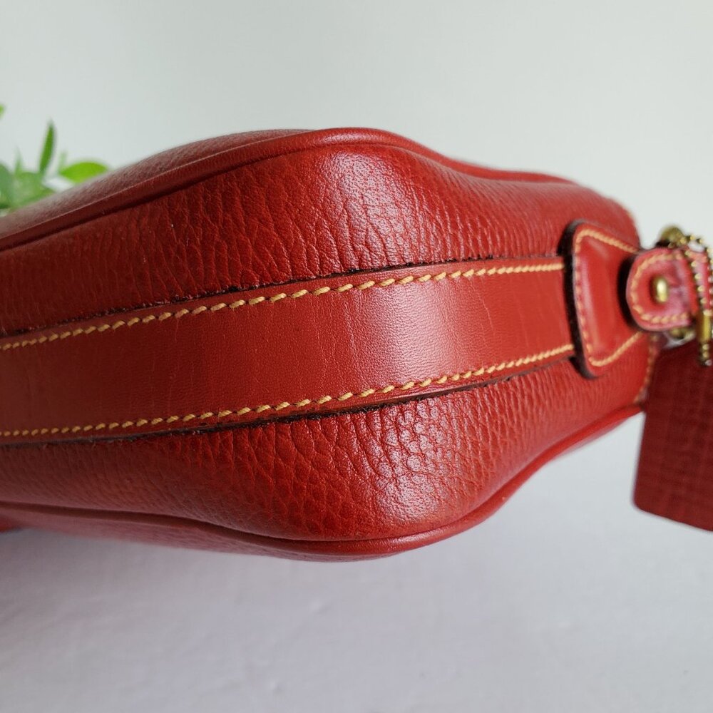 EUC Vintage Coach Sheridan Charleston Bag (#4217) Red w/Red trim – Hard to Find! - Picture 6 of 12